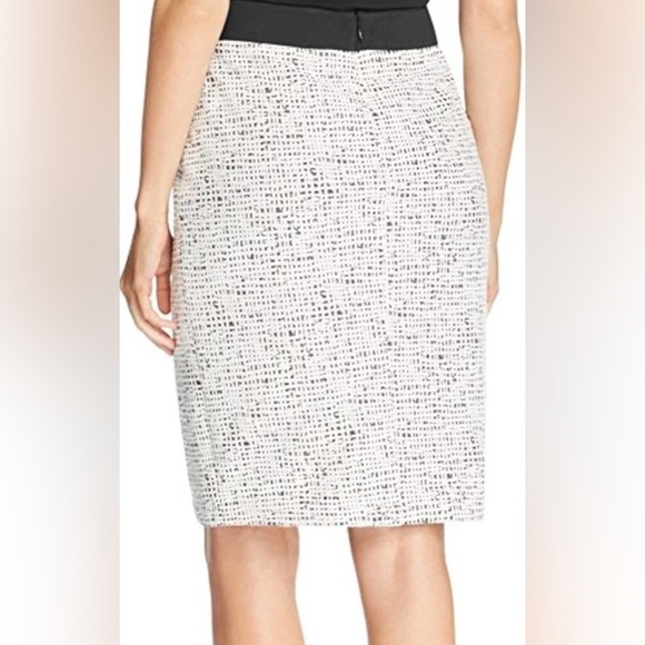Calvin Klein White Jacquard Textured Gold Zipper Pencil Skirt Women’s Sz 10 NWT - Picture 2 of 13